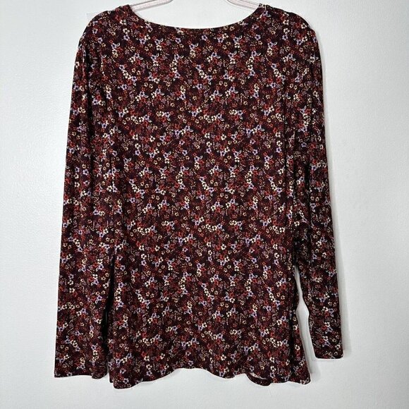 Lane Bryant Floral Tunic Burgundy Size 26/28 - Picture 8 of 8